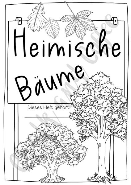Herbarium Heimische Bäume - Vorlage für gepresste Blätter (PDF)