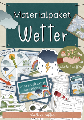 Materialpaket Wetter - Tafelmaterial, Experimente, Wissenskartei Wetterphänomene und Messgeräte