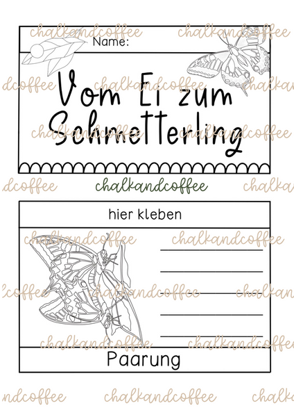 Lebenszyklus des Schmetterlings - Flipbook | Klappheft in verschiedenen Versionen (PDF)