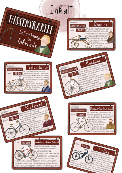 Wissenskartei Entwicklung des Fahrrads - Erfindung des Fahrrads (PDF)
