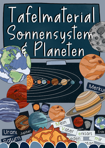 Tafelmaterial Sonnensystem & Planeten - XXL Poster & Bildkarten (PDF)