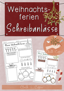 Meine Weihnachtsferien - Arbeitsblatt mit Schreibanlässen (PDF)