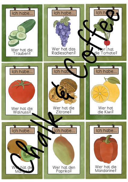 Ich habe...? Wer hat...? Obst und Gemüse - Lernspiel (PDF)