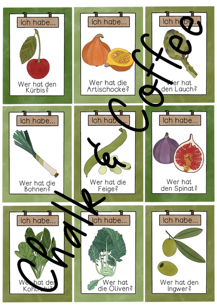 Ich habe...? Wer hat...? Obst und Gemüse - Lernspiel (PDF)