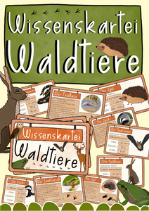 Wissenskartei Waldtiere - Texte, Fußabdrücke und viele Informationen zu Wildtieren (PDF)