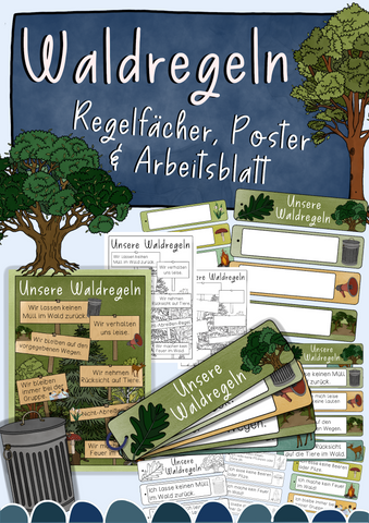 Unsere Waldregeln - Regelfächer, Poster & Arbeitsblätter (PDF)