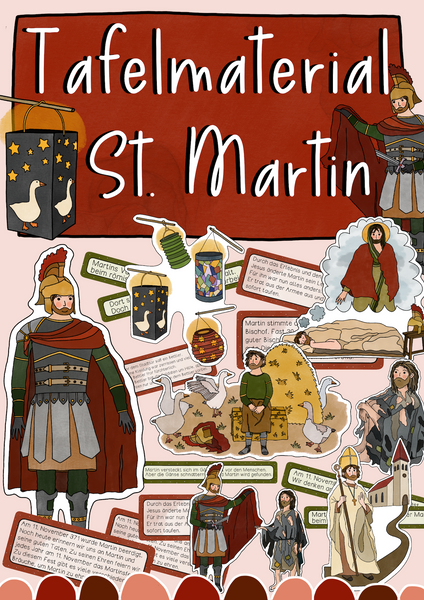 Tafelmaterial Sankt Martin - Bildkarten & Textkarten zur Martinslegende (PDF)