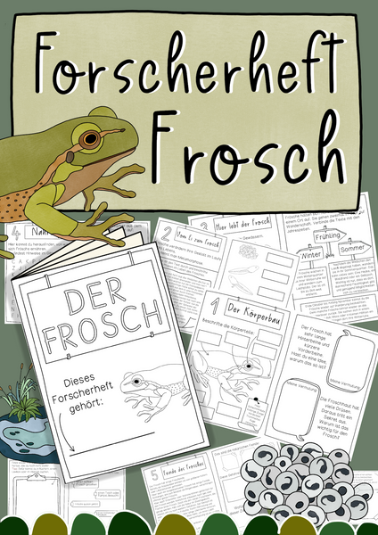 Forscherheft Frosch - Forscheraufgaben zum eigenständigen Arbeiten (PDF)