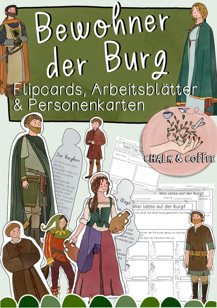 Bewohner der Burg - Personenkarten, Arbeitsblätter & Flipcards (PDF)